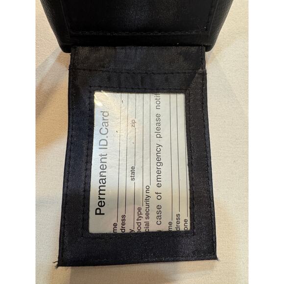 Vintage Black Faux Leather Coin Purse Cigarette Clutch w/ ID & Card Slots - Picture 4 of 10